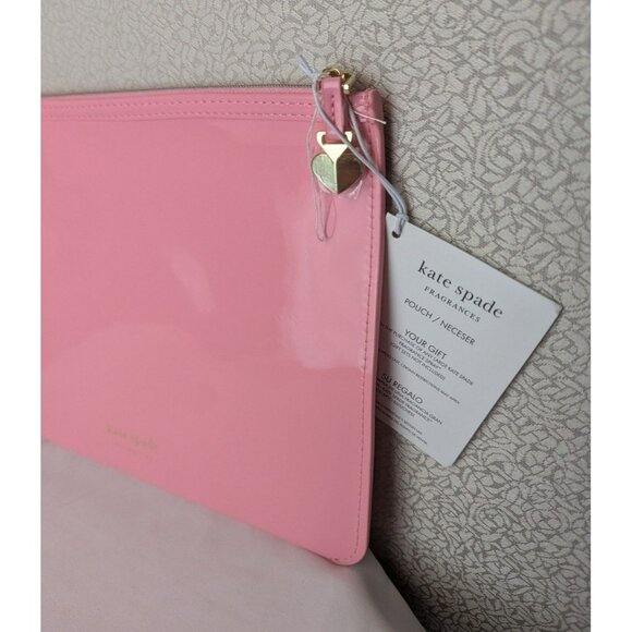 NEW Kate Spade Cherie Je Taime Fragrances Slim Pouch Clutch Pink - Picture 4 of 10